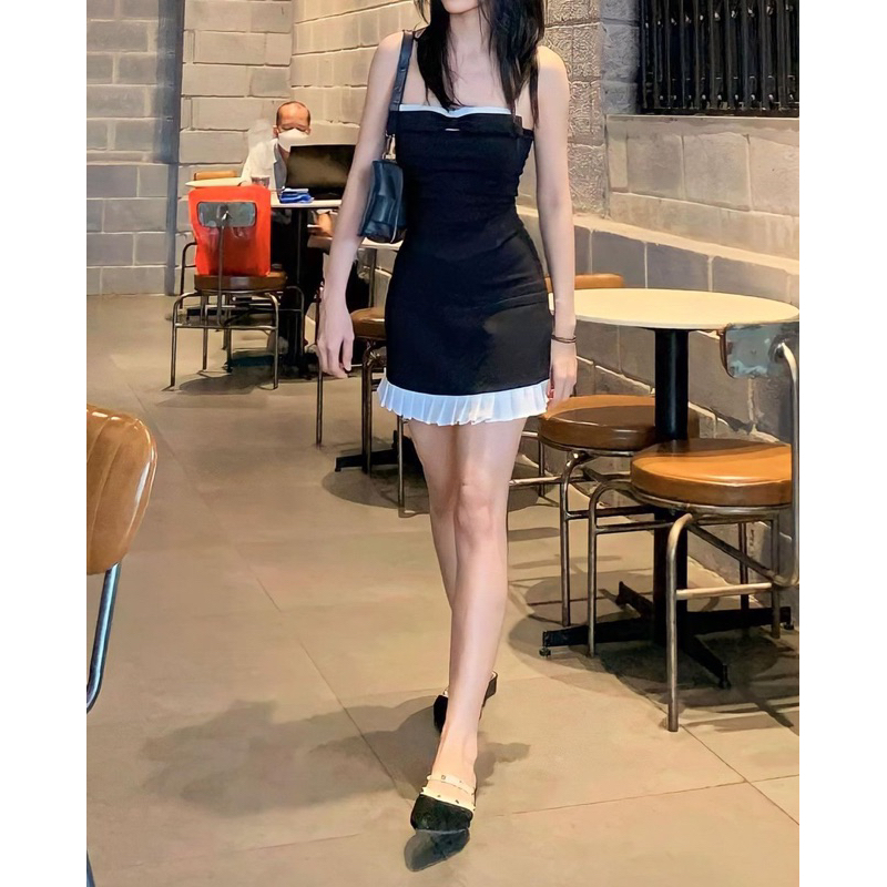 𝐃𝐈𝐀𝐍𝐀 𝐒𝐄𝐓 • SET ÁO CÚP NGỰC ĐÍNH NƠ KÈM CHÂN VÁY NGẮN MINI SKIRT CHỮ A XẾP LY ĐUÔI CÁ