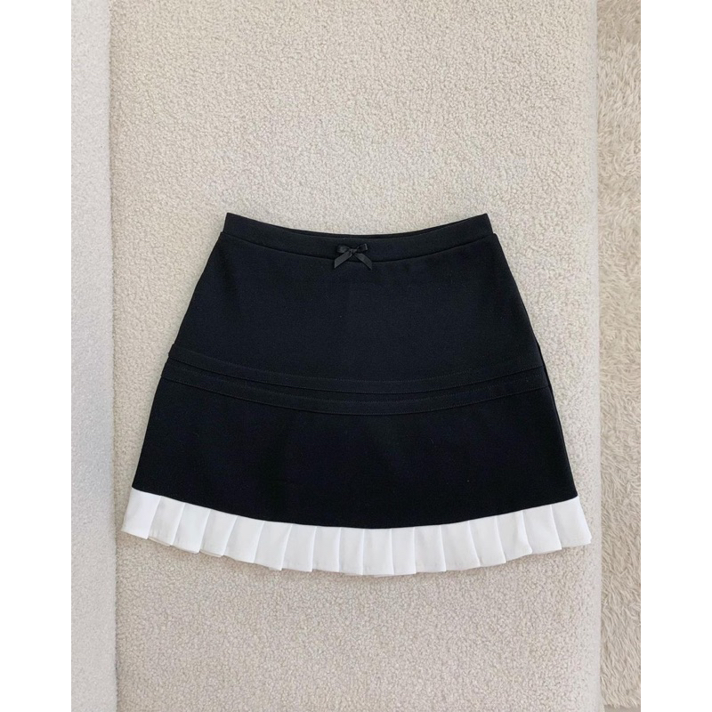 𝐃𝐈𝐀𝐍𝐀 𝐒𝐄𝐓 • SET ÁO CÚP NGỰC ĐÍNH NƠ KÈM CHÂN VÁY NGẮN MINI SKIRT CHỮ A XẾP LY ĐUÔI CÁ