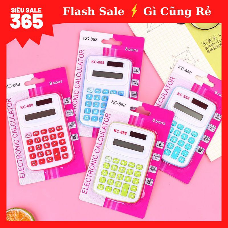 Máy Tính Mini Cầm Tay Bỏ Túi Màu Sắc Ngọt Ngào - Máy Tính Điện Tử Học Sinh KC-888