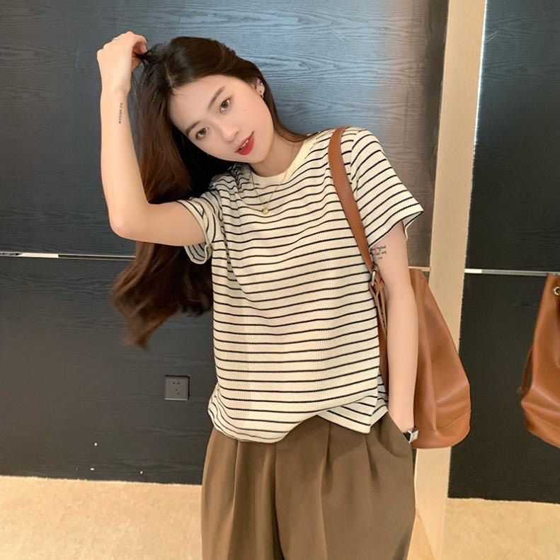 Áo Thun Len Baby Tee Unisex Kẻ Sọc Dễ Thương