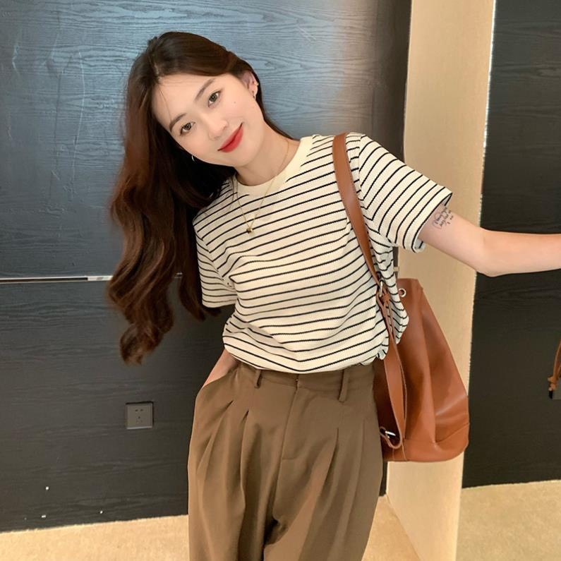 Áo Thun Len Baby Tee Unisex Kẻ Sọc Dễ Thương