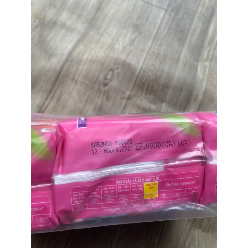 Lốc 6 gói băng vệ sinh Diana siêu thấm Dày có cánh Maxi 8 miếng/gói 23cm mặt lưới