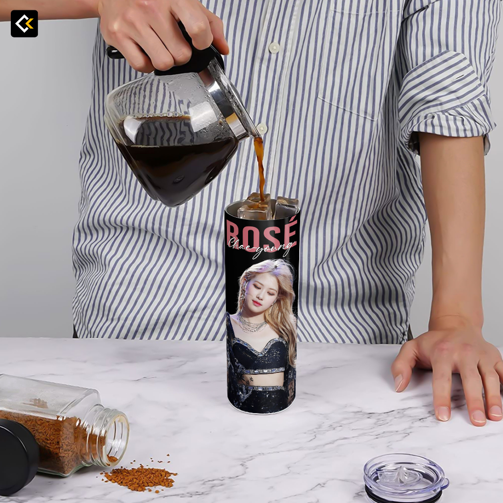 Bình Giữ Nhiệt BLACKPINK ROSÉ - Ly Giữ Nhiệt BLACKPINK ROSÉ - Bình Nước BLACKPINK ROSÉ -2 lớp thép không gỉ SUS304-600ml