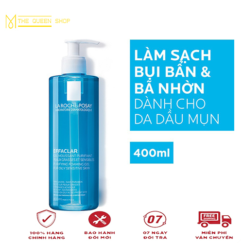 Gel rửa mặt La RochePosay 400ml tạo bọt cho da dầu và nhạy cảm , làm sạch da