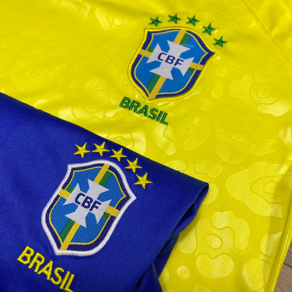 FREESHIP -  Áo Bóng Đá Đội Tuyển Brazil WC 2022 - HÀNG THUN THÁI - LOGO THÊU