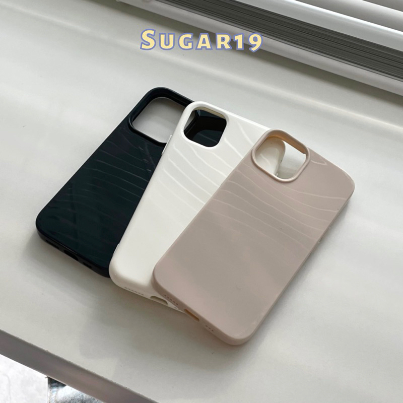 Ốp Lưng Điện Thoại Iphone Trơn Màu Be/Đen Sugar19