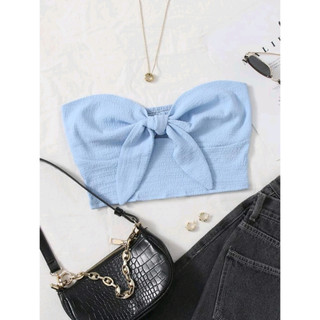Áo croptop không dây quây ngang nơ trước ngực - MONI TOP