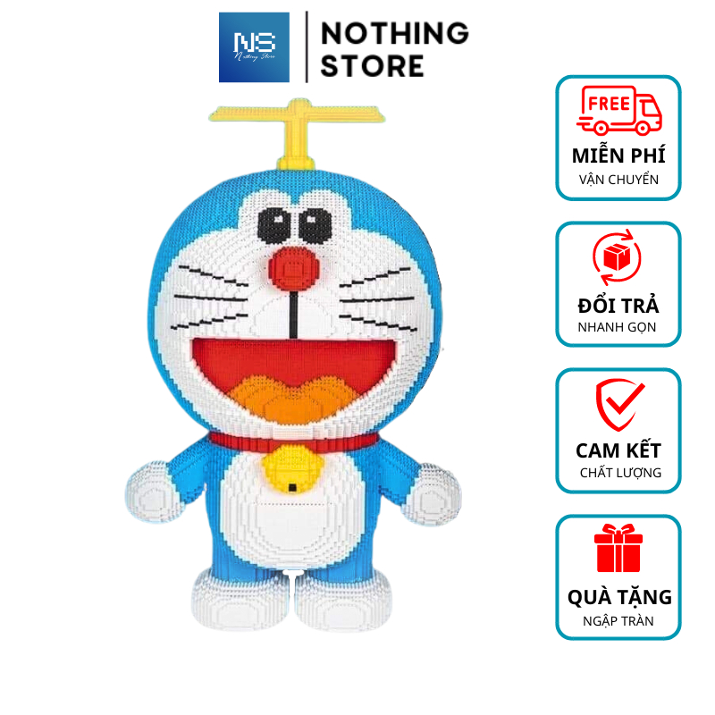 Mô Hình Lắp Ráp 3D Doraemon Size 38cm Cỡ Lớn Trang Trí Decor Nothing Store