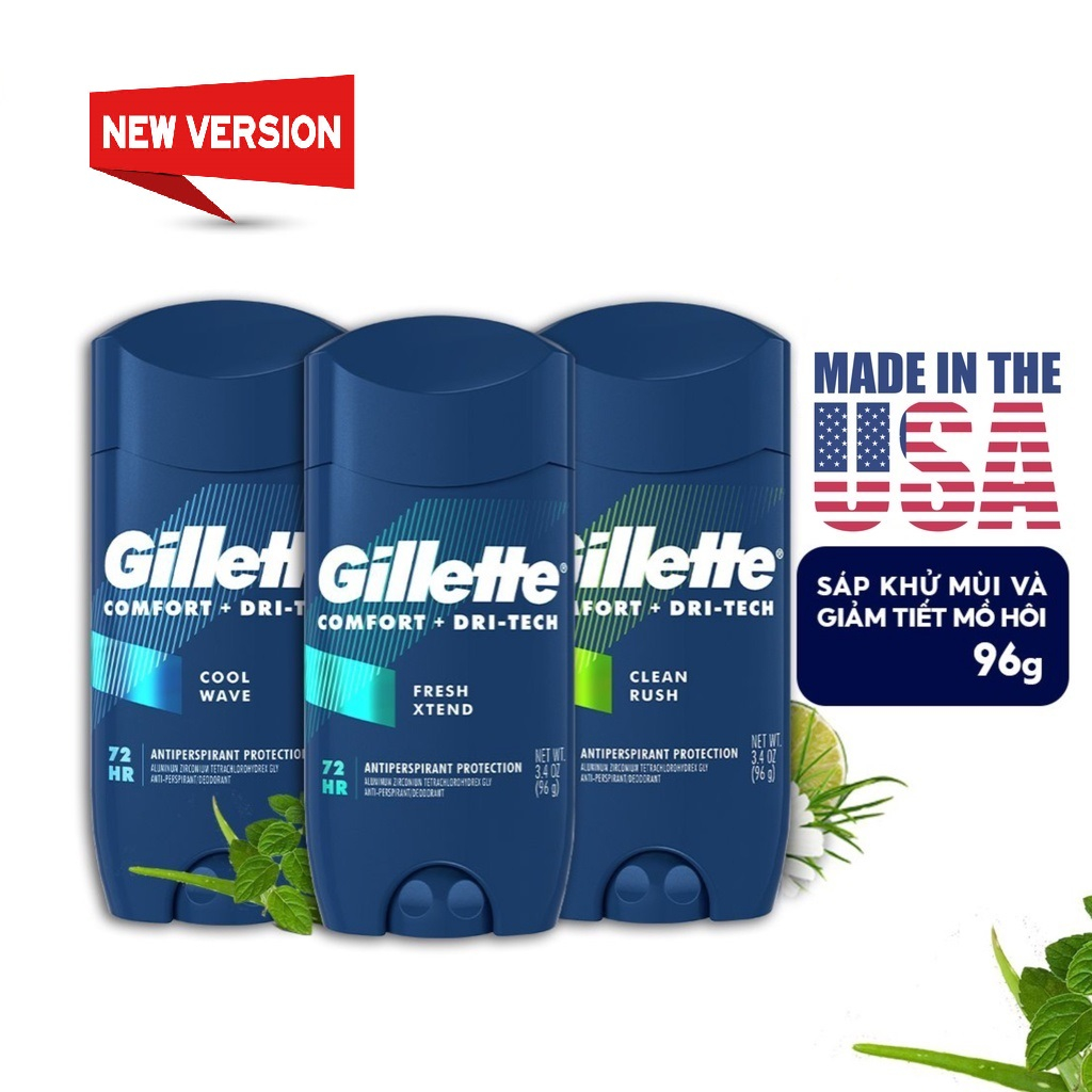 Lăn khử mùi Gillette dạng gel 107g, ngăn tiết mồ hôi và khử mùi - phiên bản mới nhập khẩu Mỹ