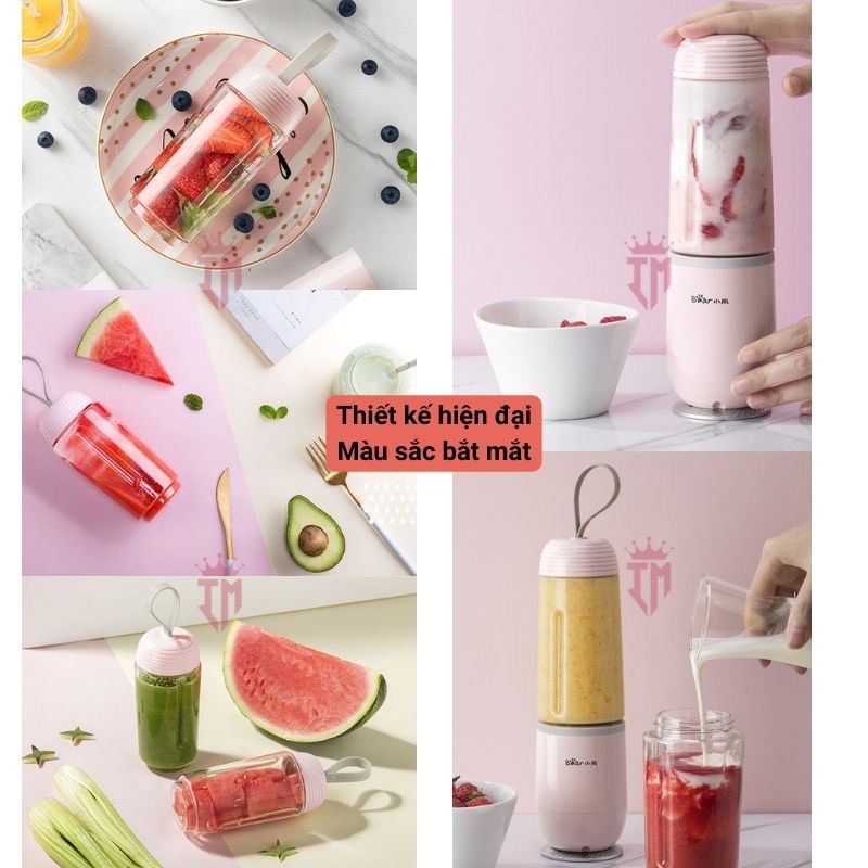 Máy xay sinh tố cầm tay BEAR mã D04B1, có 2 cốc 350ml, chính hãng bảo hành 12 tháng