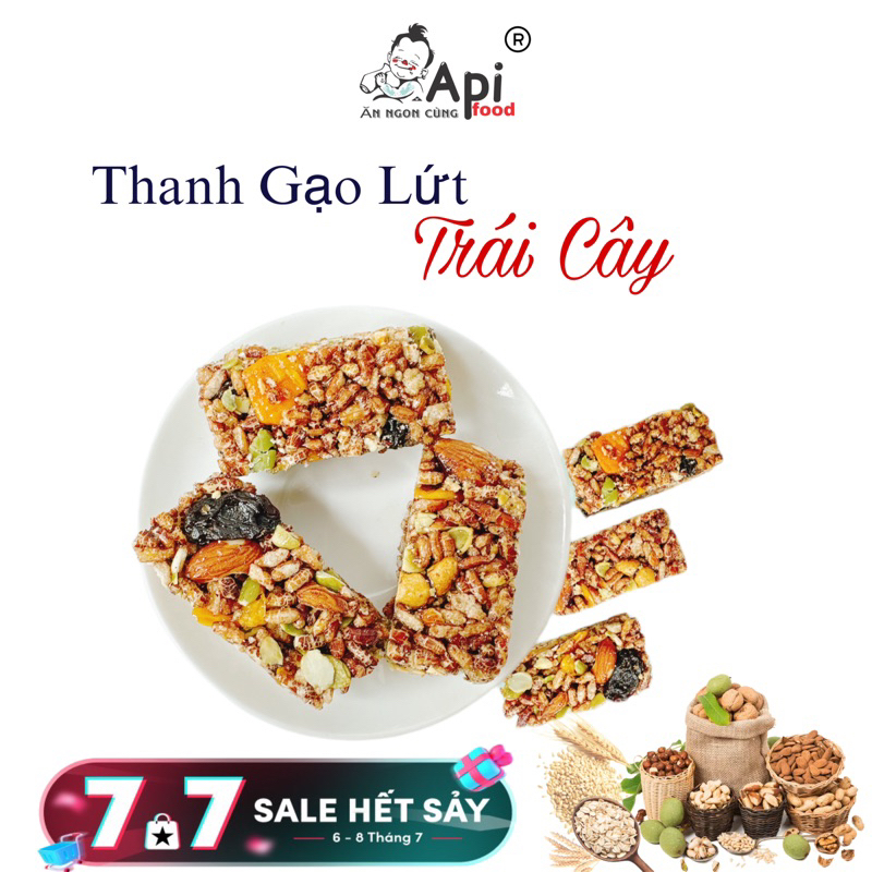 Thanh Ngũ Cốc TRÁI CÂY Dinh Dưỡng Gạo Lứt Rong Biển 250gr - ApiFood