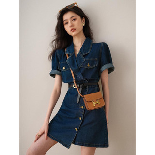 Đầm Jeans Denim Nữ Dáng Suông Phong Cách Hàn Quốc Mã RB01