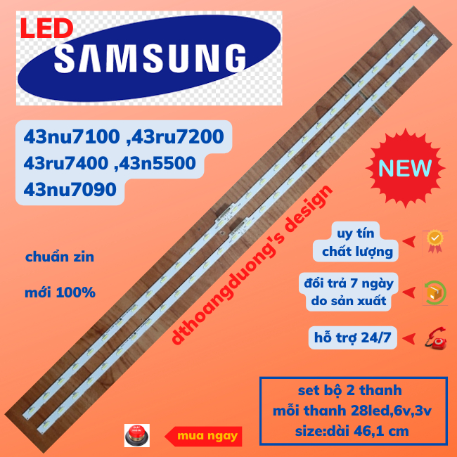 Thanh led tivi samsung 43nu7100,43ru7200,43nu7090,43nu7250,43ru7400,43n5500,43nu7092,mã bn96-46058a - dthoangduong