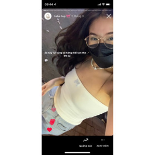 Emlaine.sg Áo tube trắng nơ xanh nhạt quá là dễ thuông