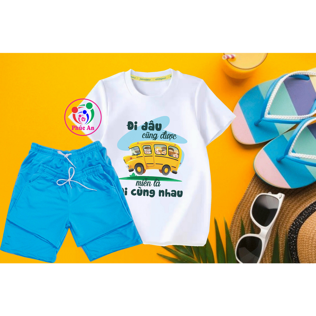 Áo thun Đồ đi biển nhóm,lớp,gia đình 3 4 5 người đồng phục du lịch biển nam nữ đủ size từ 7kg đến 100kg-Đi Đâu Cũng Được