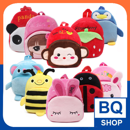 Balo mầm non, Balo nhung mẫu giáo cho bé hình con vật dễ thương BQSHOP