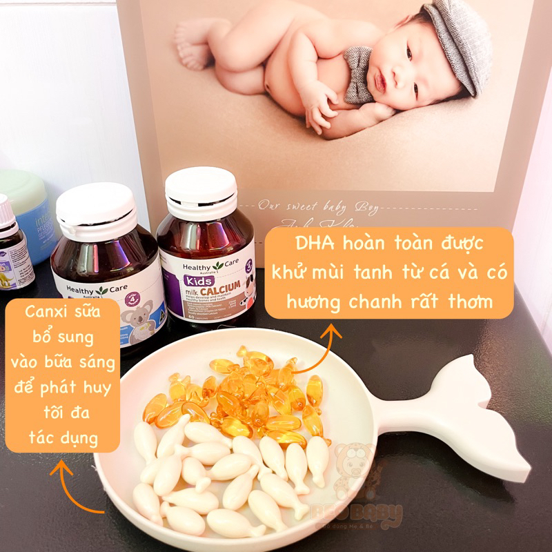 Combo Canxi Sữa/ DHA Chanh Healthy Care  Cho Bé Từ 4 Tháng  -  Úc
