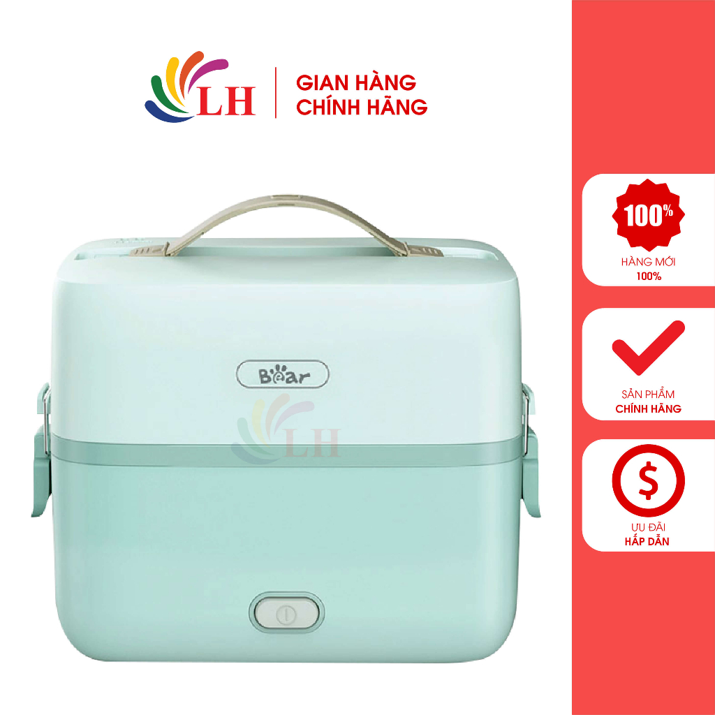 Hộp cơm điện Bear SB-HC12L - Hàng chính hãng - Thiết kế thông minh với 2 ngăn - 2 tầng riêng biệt