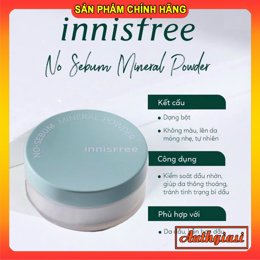 [New 2023] Phấn phủ bột Innisfree No Sebum Mineral Powder kiềm dầu \ Pore Blur mịn lỗ chân lông