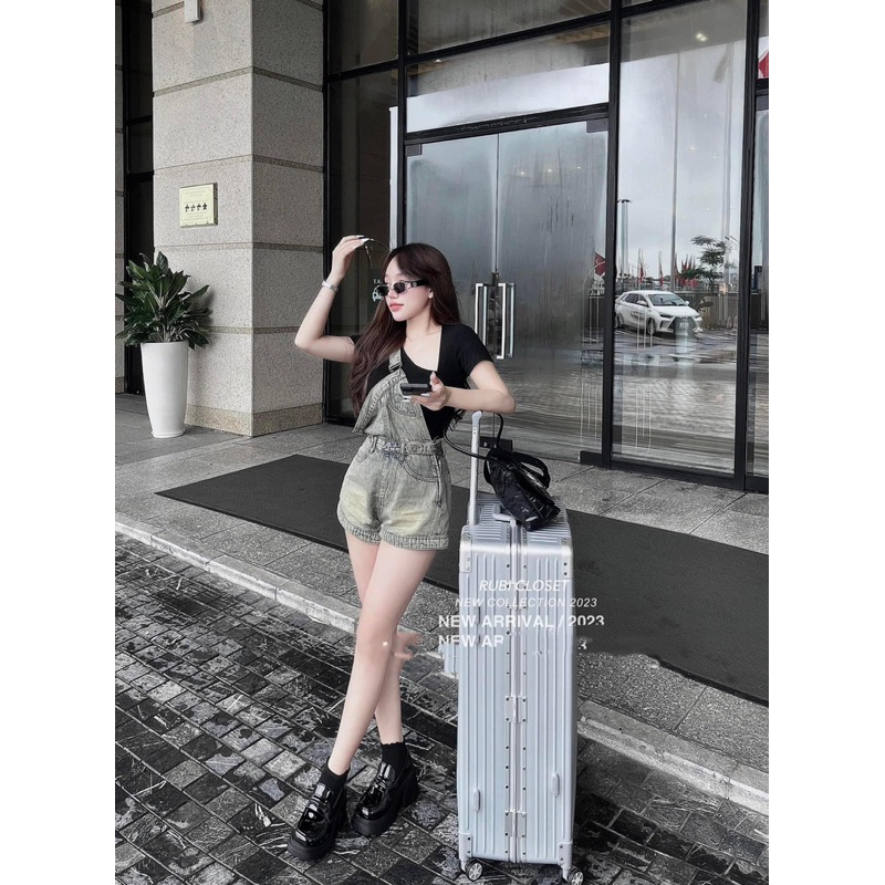 Quần sooc yếm bò vạt chéo hàng QCL1