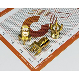 Đế anten sma-ke cái 5 chân thẳng - cao 13.6mm
