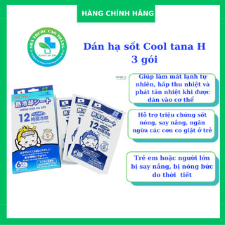 Miếng dán hạ sốt hạ nhiệt hương bạc hà Cooltana Tanaphar hộp 6 miếng