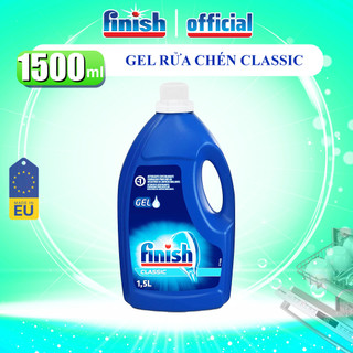 Gel rửa chén bát finish power gel classic chai 1500ml gel rửa chén bát nhanh tan và siêu tiết kiệm