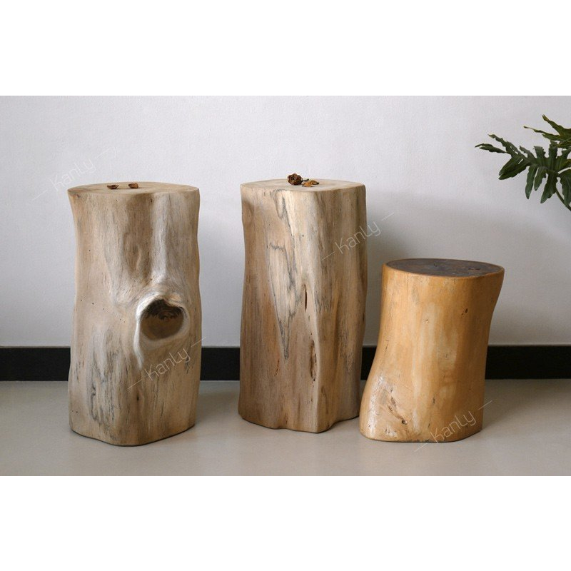 Bàn - Ghế Đôn Tròn Gỗ Nguyên Khối, Khúc Gỗ Thân Cây Tự Nhiên