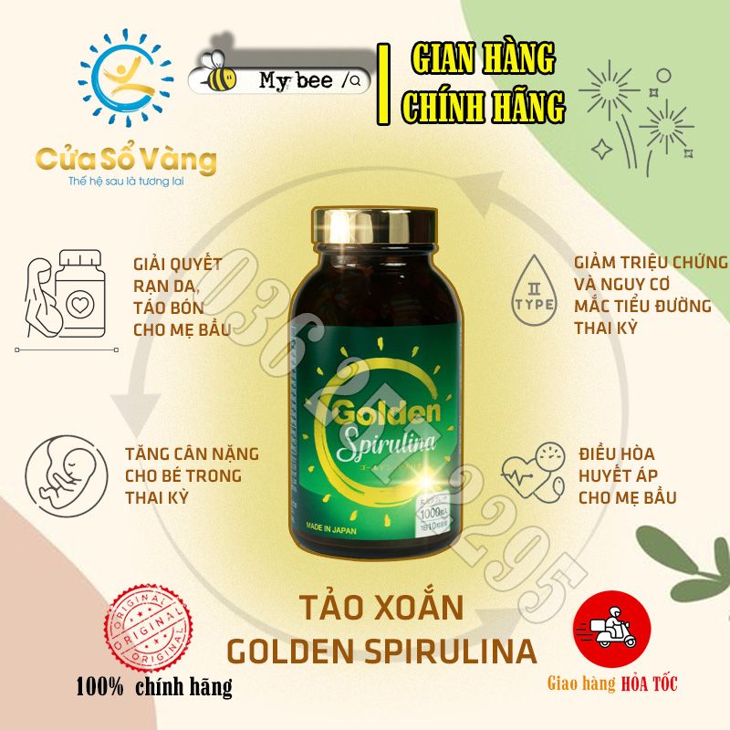 Tảo xoắn Cửa sổ vàng Golden Spirulina- Lợi ích dành cho mẹ và bé- mybee