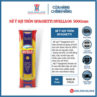 Mì Ý Spaghetti 08 Divella 500Gr Sợi Tròn Nhập Khẩu Ý