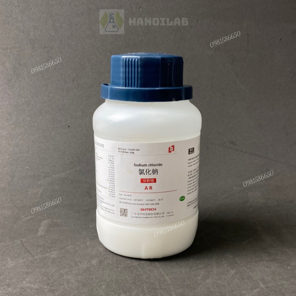 Hóa chất Sodium chloride, muối tinh khiết, NaCl, JHD 500g - LABHN