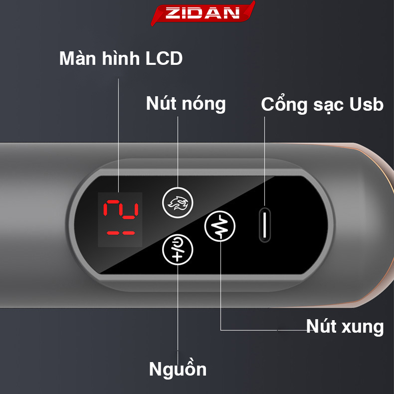 Máy massage cầm tay đấm lưng có chức năng xung điện đi kèm miếng dán cao cấp ZiDan