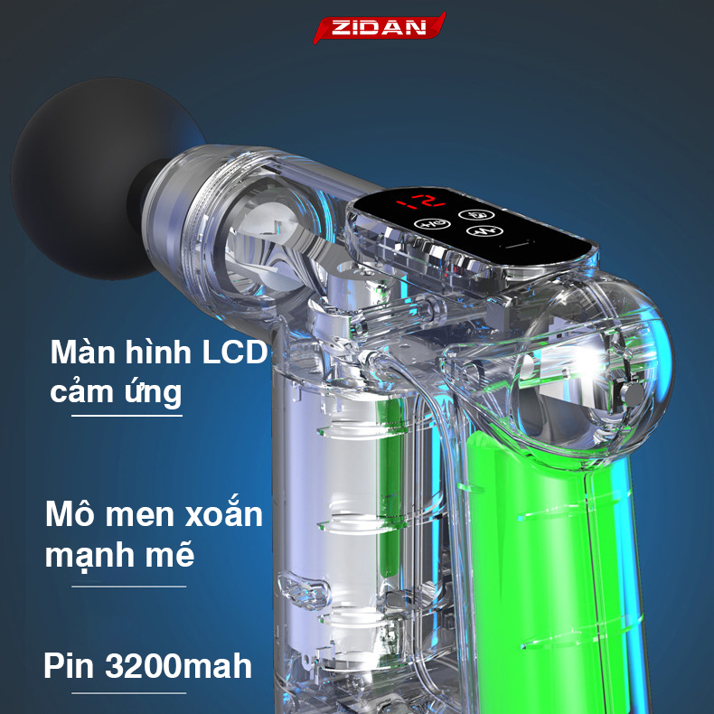 Máy massage cầm tay đấm lưng có chức năng xung điện đi kèm miếng dán cao cấp ZiDan