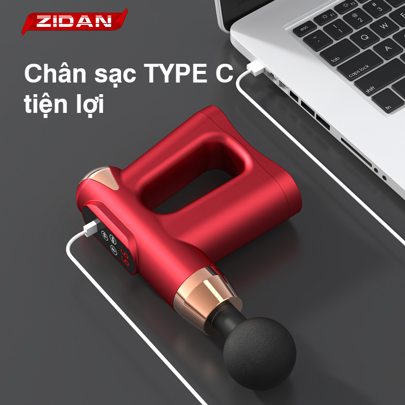 Máy massage cầm tay đấm lưng có chức năng xung điện đi kèm miếng dán cao cấp ZiDan