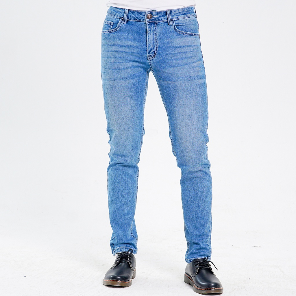 Quần Jean Nam H90, Ống Côn Dáng Ôm Slimfit, Chất Bò Co Giãn Vận Động Thoải Mái, Vải Mềm Mịn, Bền Màu HTRJ006