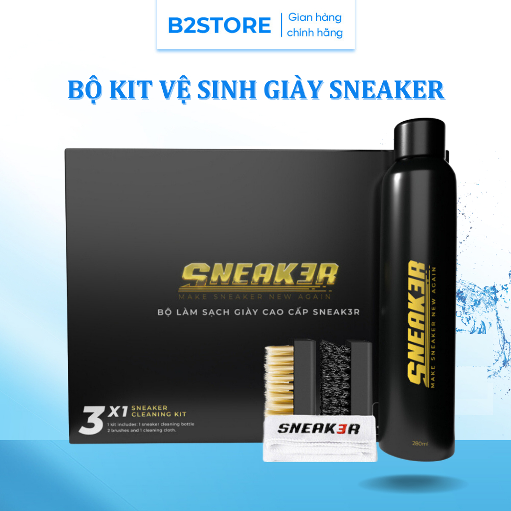 Combo bộ chăm sóc, vệ sinh làm sạch giày chuyên sâu sneaker B2store