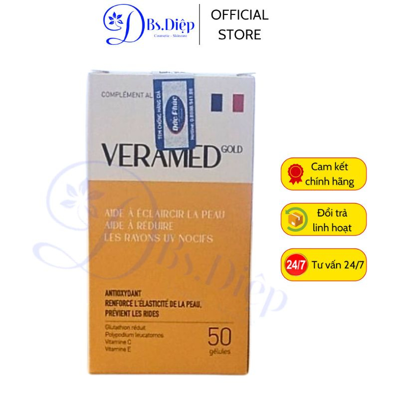 Viên uống chống oxy hóa, hỗ trợ làm sáng da và giảm nguy cơ lão hóa da VERAMED GOLD