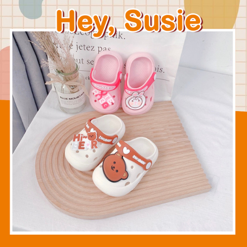 Dép Sục Cross Gấu Nâu Gấu Hồng Siêu Dễ Thương Cho Bé, Sandal Cho Bé Size 130-190 Hey Susie G1253