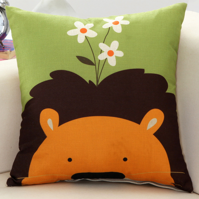 [ Vỏ + Ruột ] Gối Tựa Lưng Sofa Vải Bố Hình Thú Cưng Dễ Thương In 1 Mặt Cao Cấp