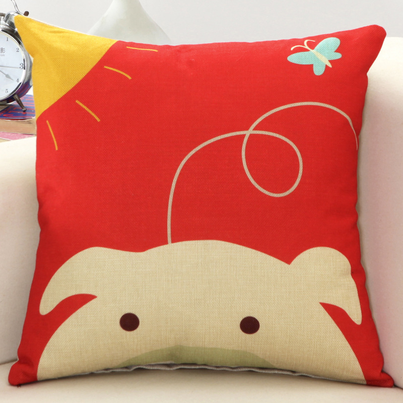 [ Vỏ + Ruột ] Gối Tựa Lưng Sofa Vải Bố Hình Thú Cưng Dễ Thương In 1 Mặt Cao Cấp