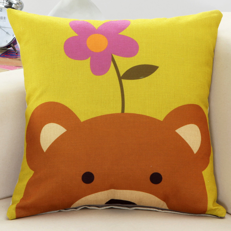 [ Vỏ + Ruột ] Gối Tựa Lưng Sofa Vải Bố Hình Thú Cưng Dễ Thương In 1 Mặt Cao Cấp