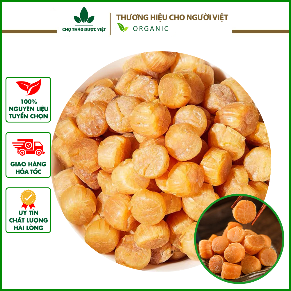 Cồi sò điệp khô 100g (Nấu súp, xào rau củ, hầm canh bồi bổ sức khỏe) - Chợ Thảo Dược Việt