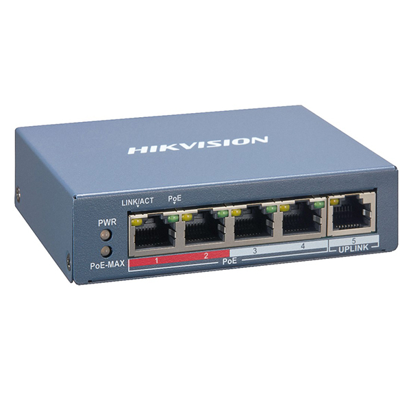 4-port 100Mbps Fast Ethernet Smart PoE Switch HIKVISION DS-3E1105P-EI