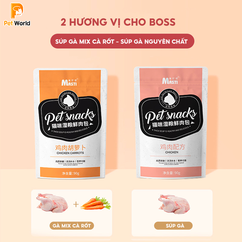 Súp thưởng Pate gà cao cấp cho mèo 90g - Súp thưởng Masti