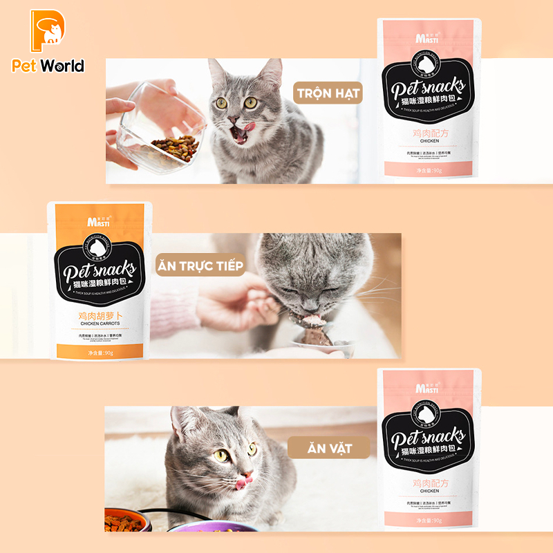 Súp thưởng Pate gà cao cấp cho mèo 90g - Súp thưởng Masti