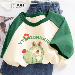 Áo Thun Nữ, Áo Raglan Tee Unisex By JOLI BST 15 Chất Cotton Form Rộng Cho Nam Nữ J Joli Trendy
