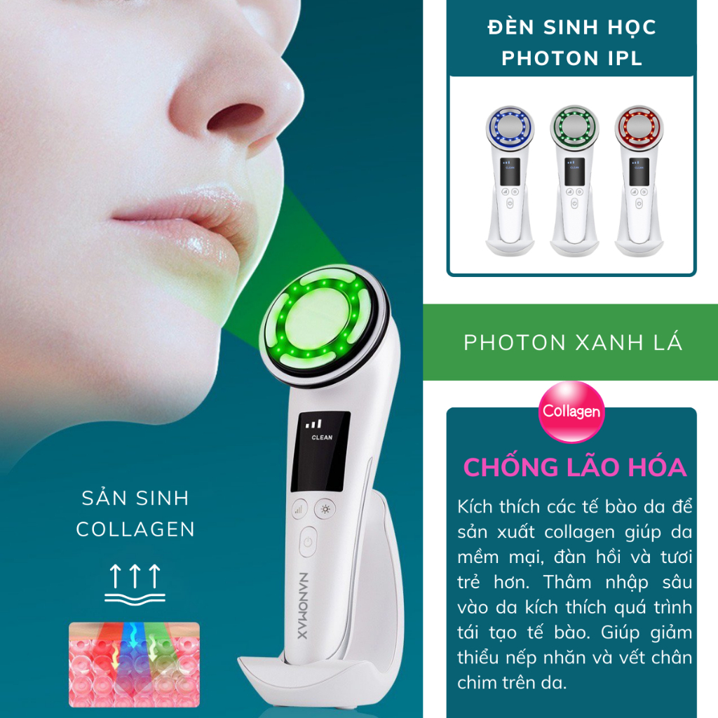 Máy Điện Di Tinh Chất NanoSkin C812, Nâng Cơ Chăm Sóc Da Mặt, Dưỡng Trắng ION, F-Vibration 42 Độ C Làm Sạch Sâu