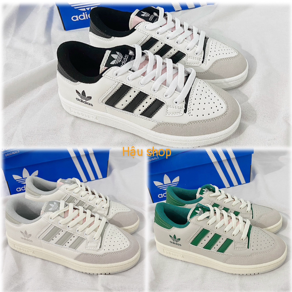 Giày Adidas forum trắng đen, xanhh lá, xám, adidas Forum vệt đen 3 sọc