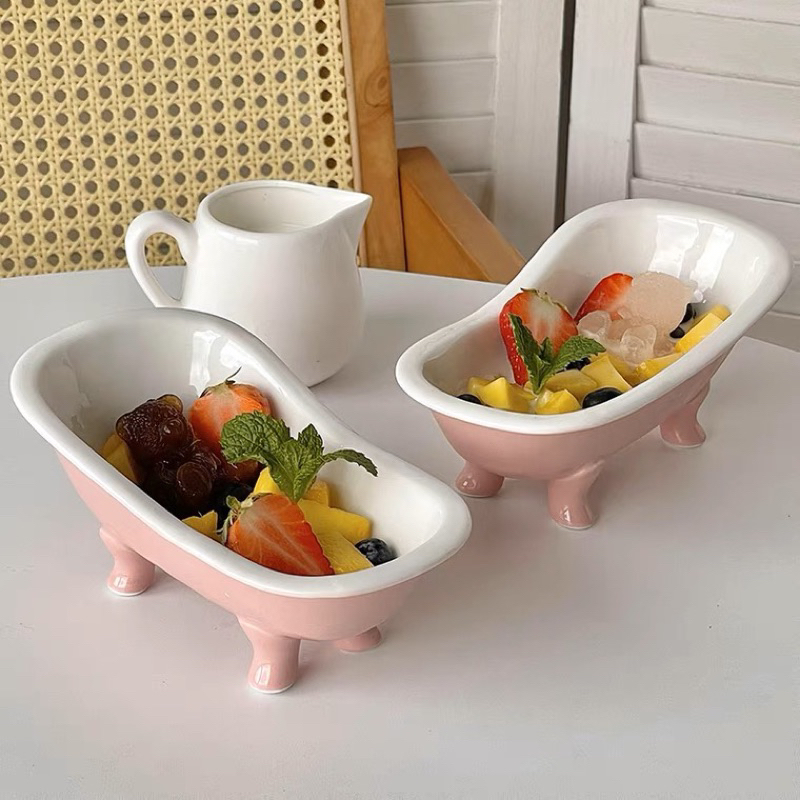 Bát ăn kem bồn tắm bằng gốm sứ dễ thương