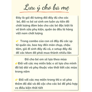 Combo đồ sơ sinh khách tự chọn